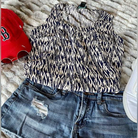 Blue tribal print tank top by Cynthia Rowley. Size XL - Picture 2 of 8